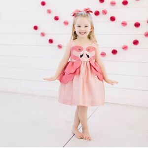 Little Goodall Pink Flamingo Dress Size 3 - Retired Style!